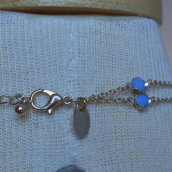 Turquoise & Gold-Plated Double Strand Necklace w/ Matching Earrings - Picture 6 of 11